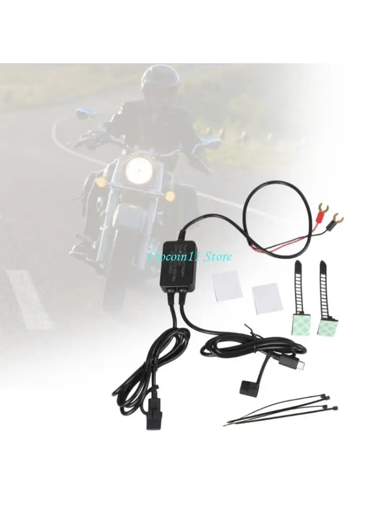 Y1UB 60W Double Type C Fast Charging Adapter For Motorcycle With PD3.0 Support And Waterproof Design Perfect For Long Rides