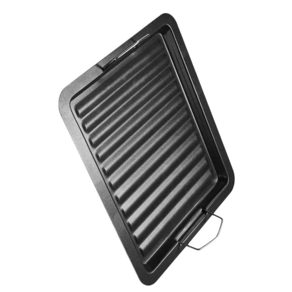 

Bbq Plate Non-Stick Lightweight Portable Outdoor Grill For Camping Backyard Parties Fry Pan Accessory Black