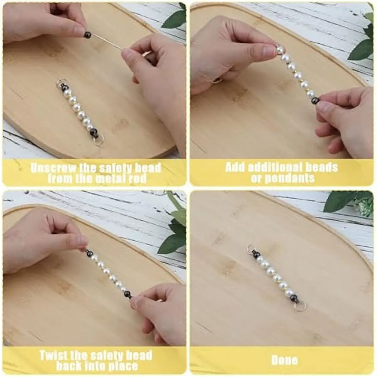 Top Sale 50pcs Beadable Keychain Bars, Bead Key Chain Making Kit Keychain Accessories Charms Beads DIY Blank Metal Keychain
