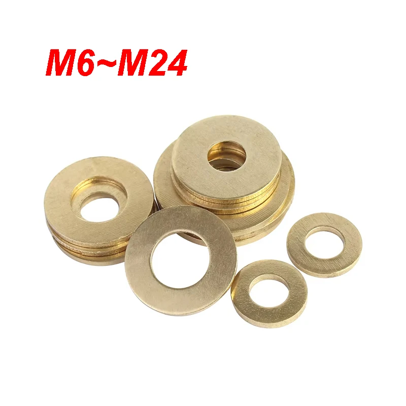 M6 M8 M10 M12 M14 M16 M22 M24 GB97 Solid Brass Flat Washers Increase Thickened Washer Metric Brass Plain Gaskets