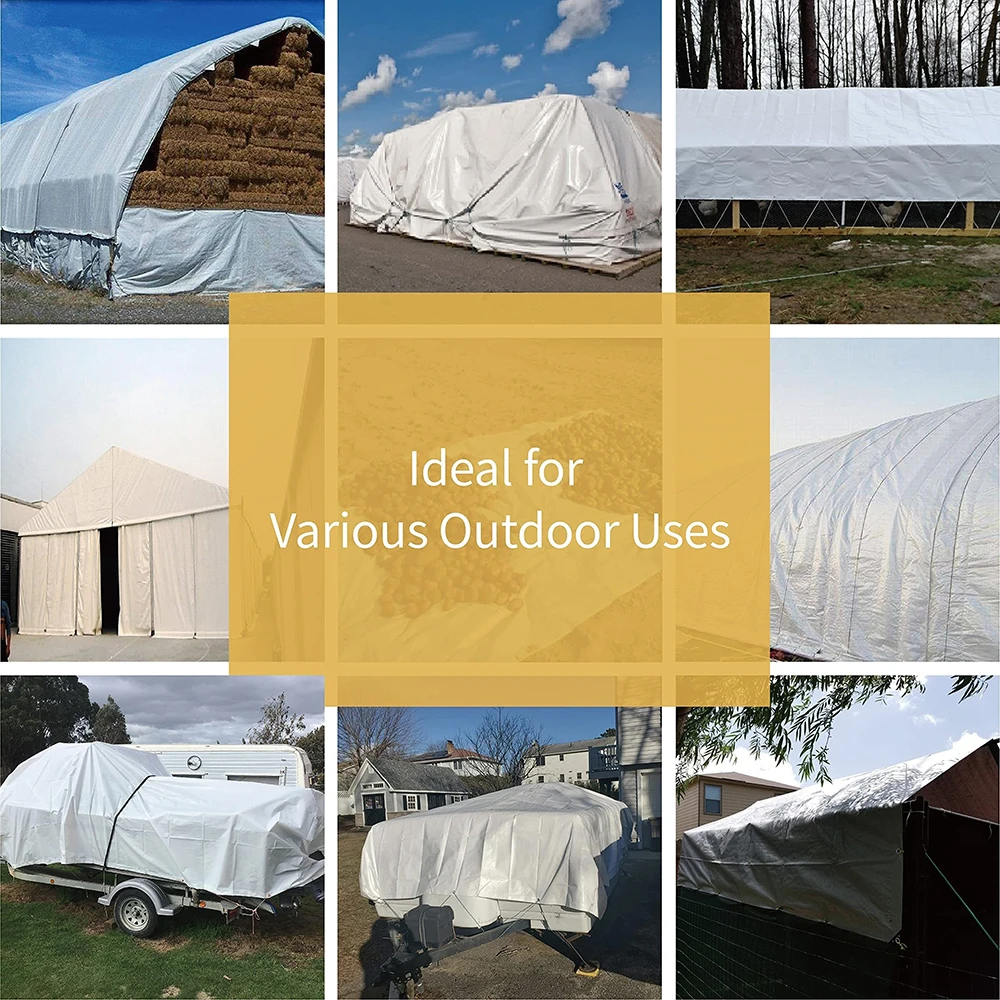 Large tarp Waterproof 3x5 6 4x4 8m*8 10 12 Sun Shade Sail Outdoor Tent Awning Camp White Tarpaulin Uv Blocking Rain Cover Canopy