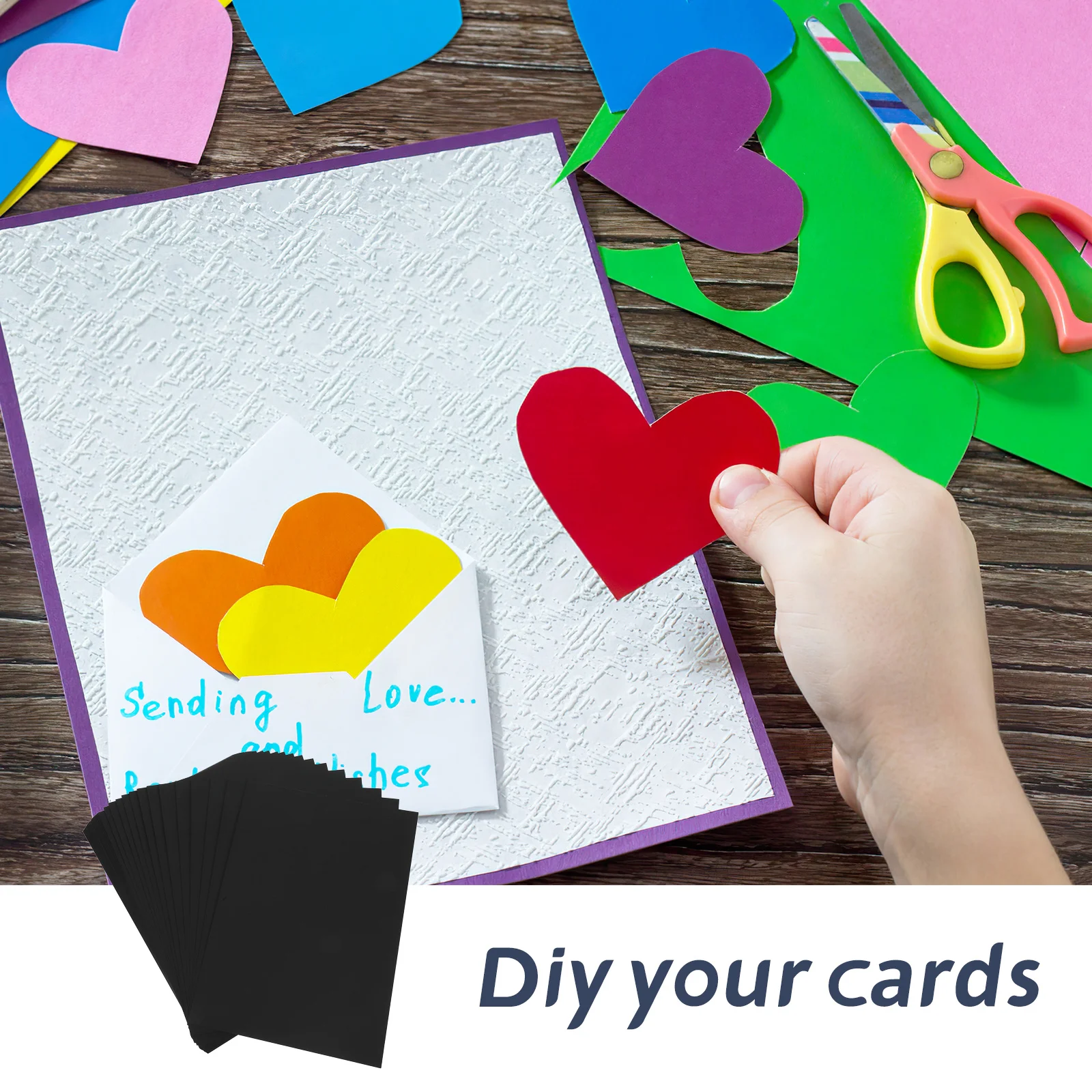 

50 Sheets Black Craft Cardstock 180Gsm Strong Paper for Invitations Cards Printing Scrapbooking Supplies Black Paper