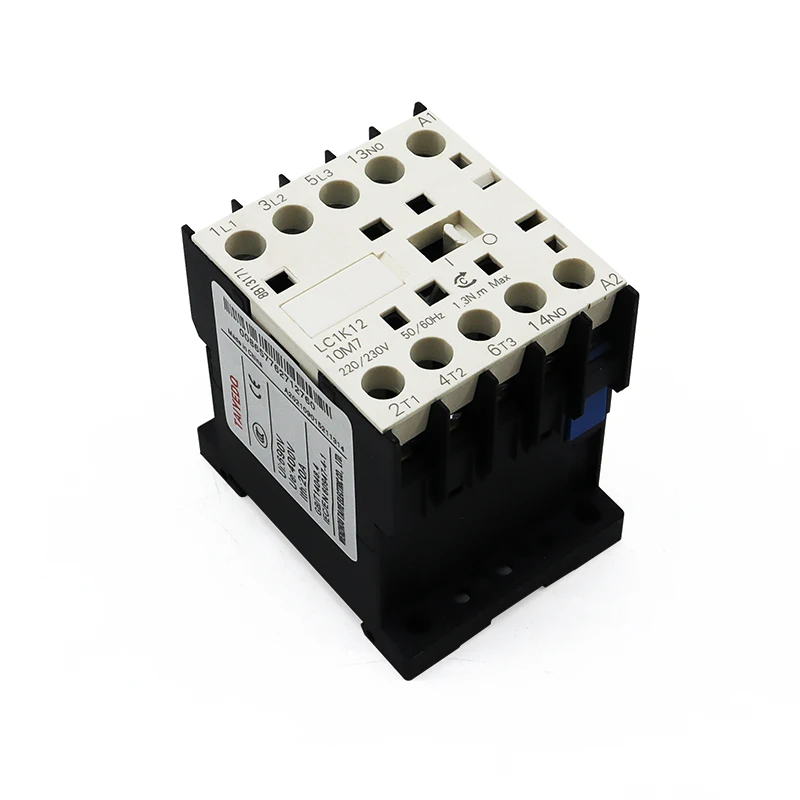 CJX2-K Mini AC Contactor Din Rail 1P 1NO 1NC Coil Voltage 220V 50/60Hz 6A 9A 12A