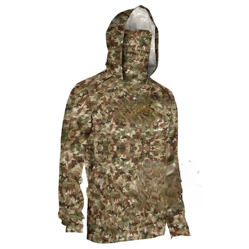 Sudadera con capucha de pesca para hombre, camisas de camuflaje de manga larga con máscara, polaina de cuello Uv, Jersey transpirable