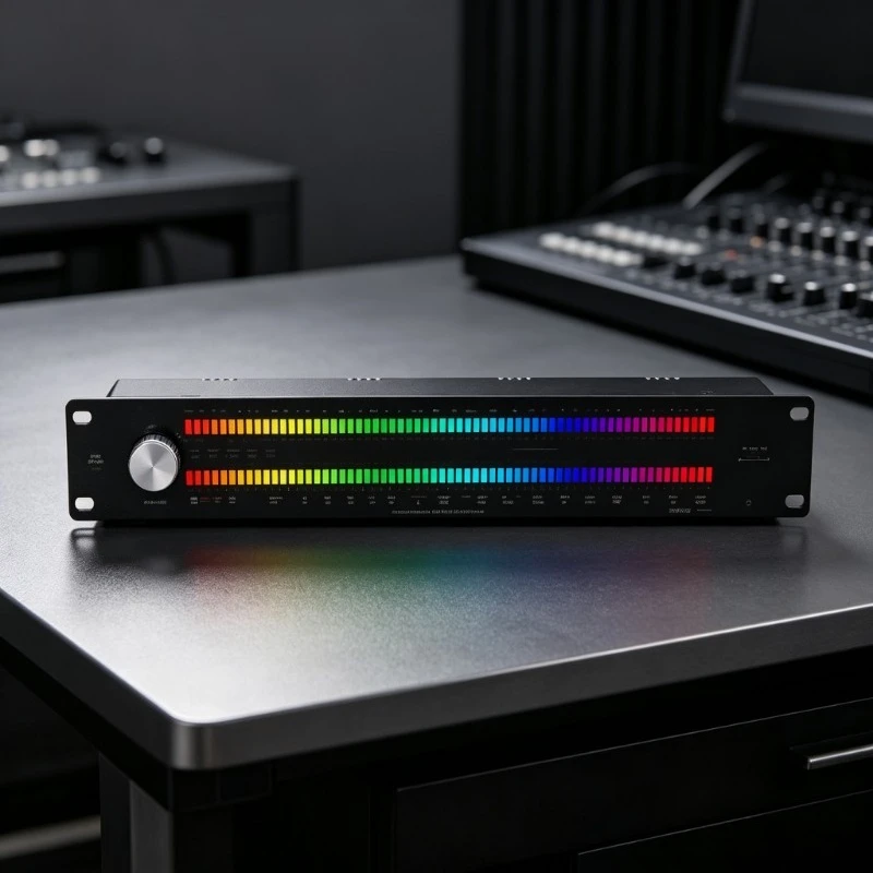 LED64X2 128-LED Music Spectrum Rhythm Light VU Meter Audio Level Sound Reactive Wired Input