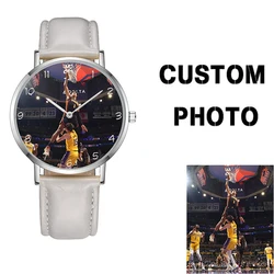 Add Your Photo Into Watch Quartz Leather Custom Made Blank Face Watch for Customization Jewelry Birthday Gift