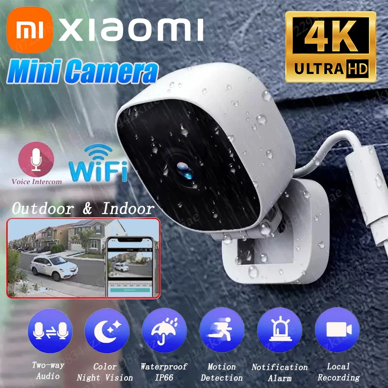 Xiaomi 4K Security Camera WiFi Monitor With 2 Way Audio IP65 Waterproof Full Color Night Vision Motion Detect Home Surveillance