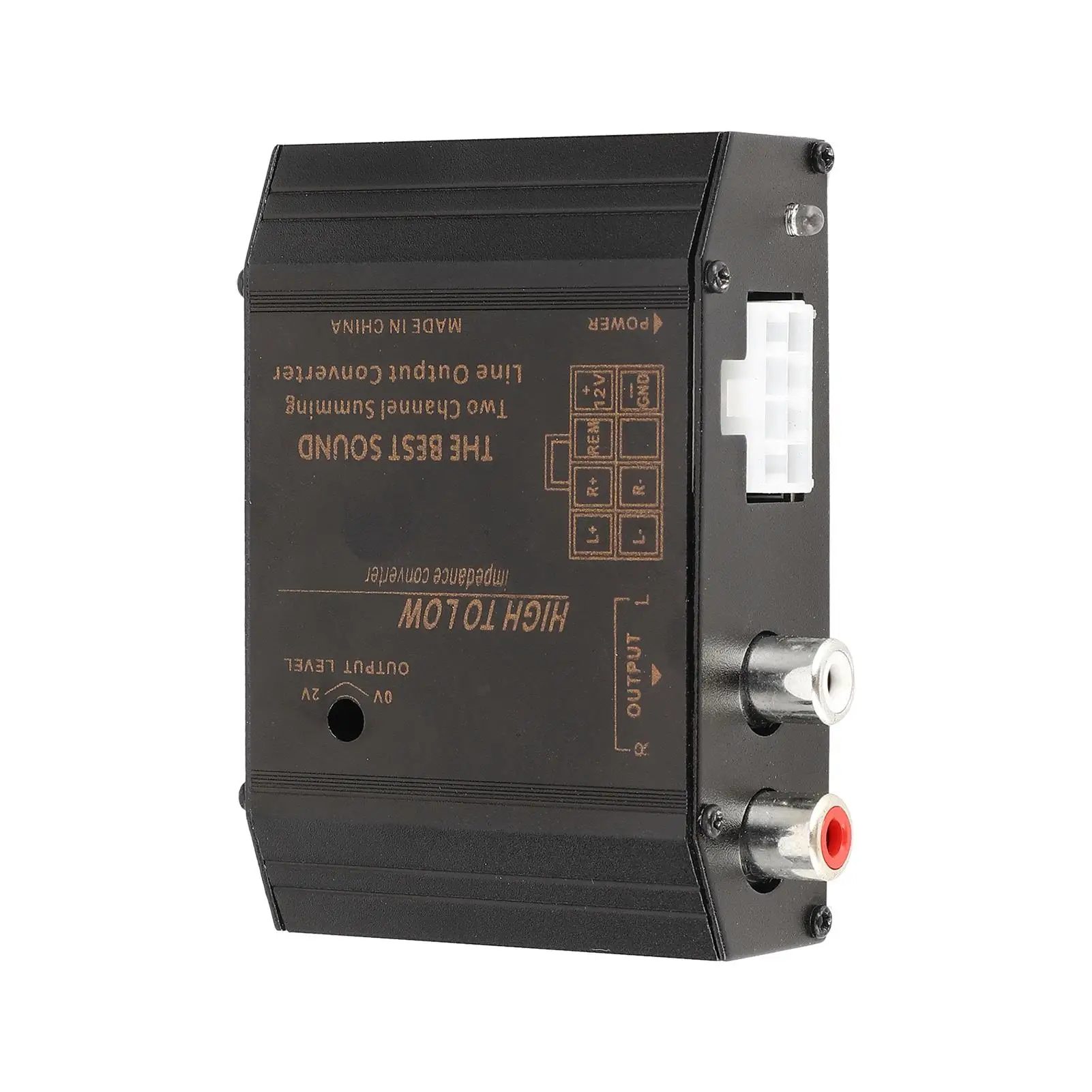 12V Car Audio Speaker High to Low Level Converter Adapter RCA Port with Anti-Interference Technology