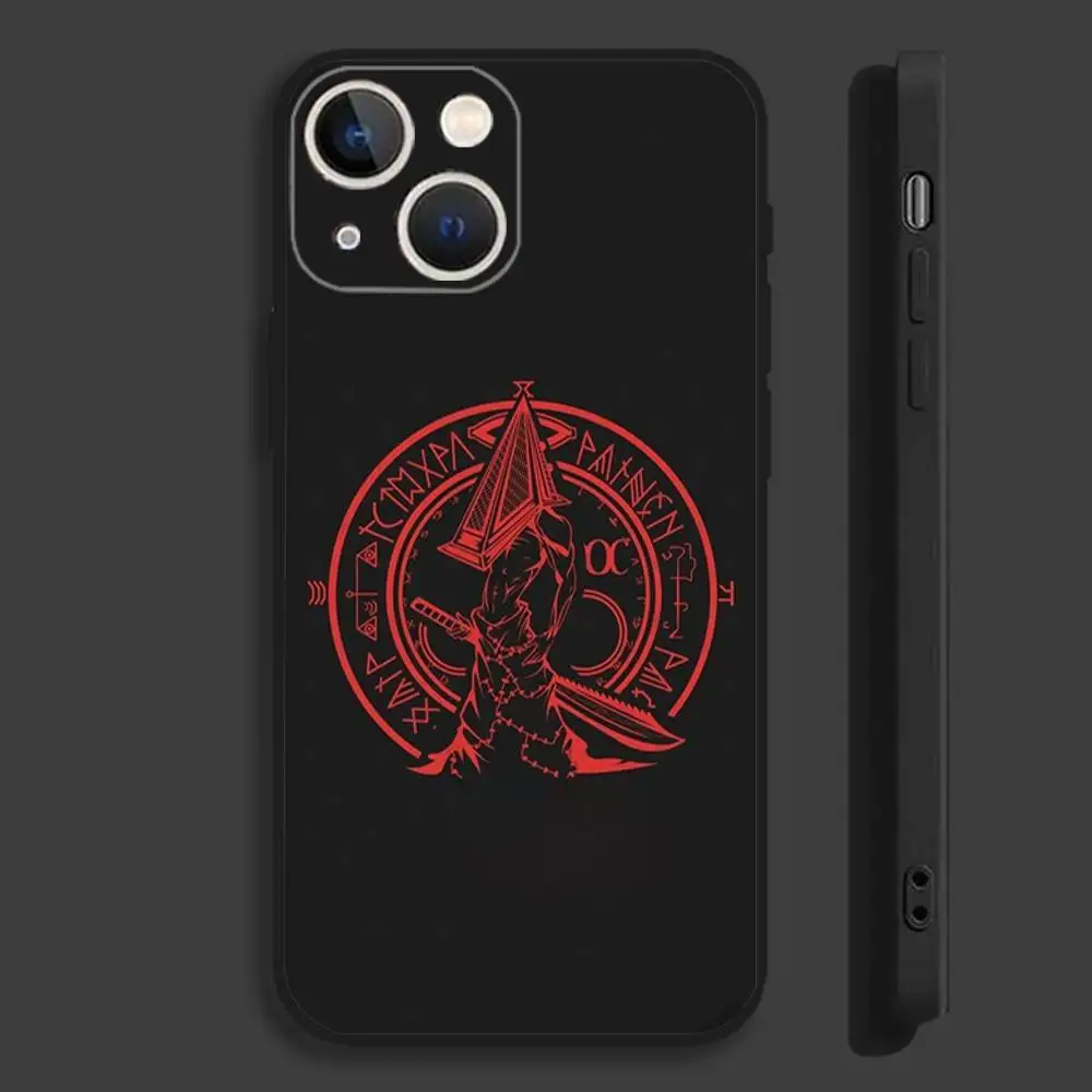 حافظة هاتف S-Silent Horror H-Hill لهاتف iPhone 16,15,14,13,12,11,Pro,Max,Plus,Mini,X,XS,XR,8,7,6,S,SE حافظة سوداء ناعمة #6