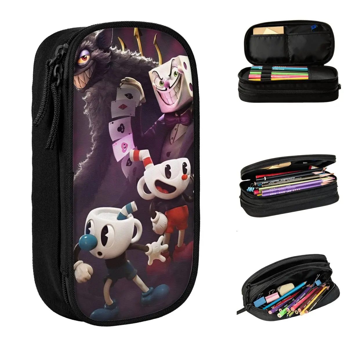 

Cuphead Video Game Merch Pen Box Large-capacity Office Supplies Pencil Bag Birthday Gift
