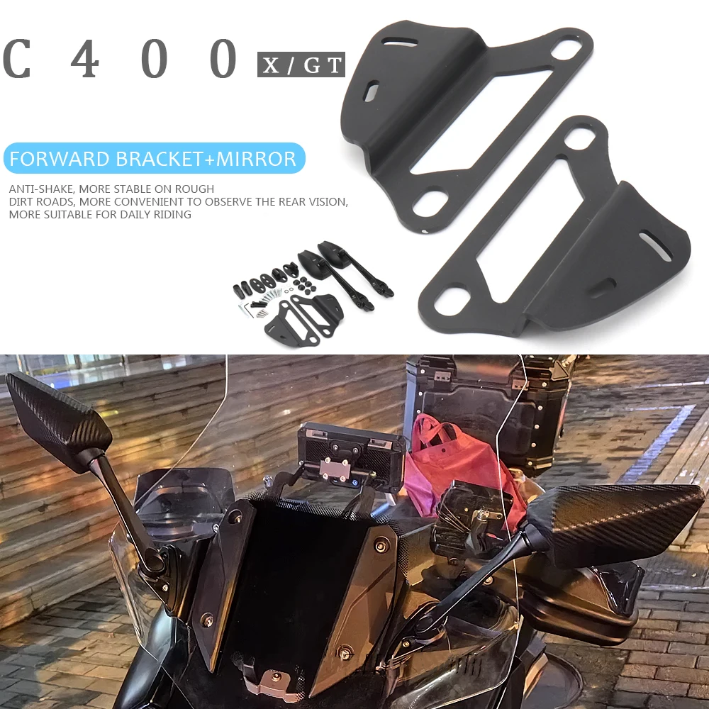 

C400GT C400X Motorcycle Accessories Rearview Mirror Forward Bracket Kit Black For BMW C400 GT C 400 GT C 400X 400GT c400x c400gt