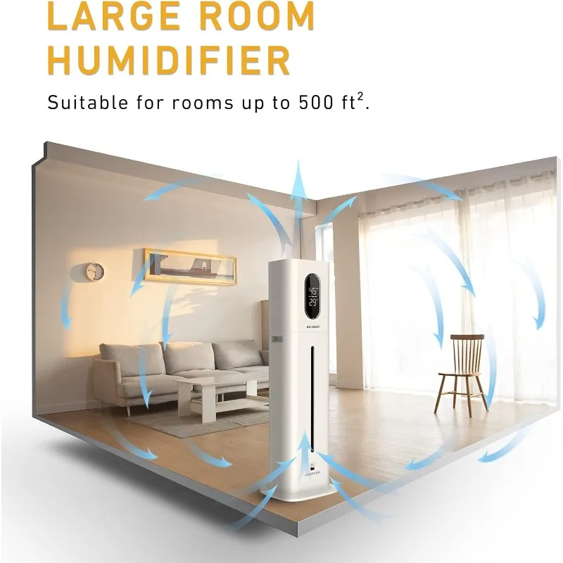 Humidifiers for Bedroom Large Room, AILINKE 8L Large Ultrasonic Top Fill Humidifier with 3 Speed Humidistat