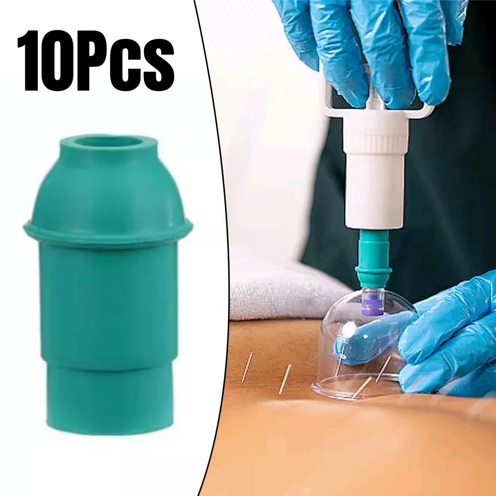 

10pcs Plastic 3.2/3.9cm Cupping Device Connectors Vacuum Cupping Pump Nozzle Tips Cupping Hand Pump Connectors Body Massage Tool