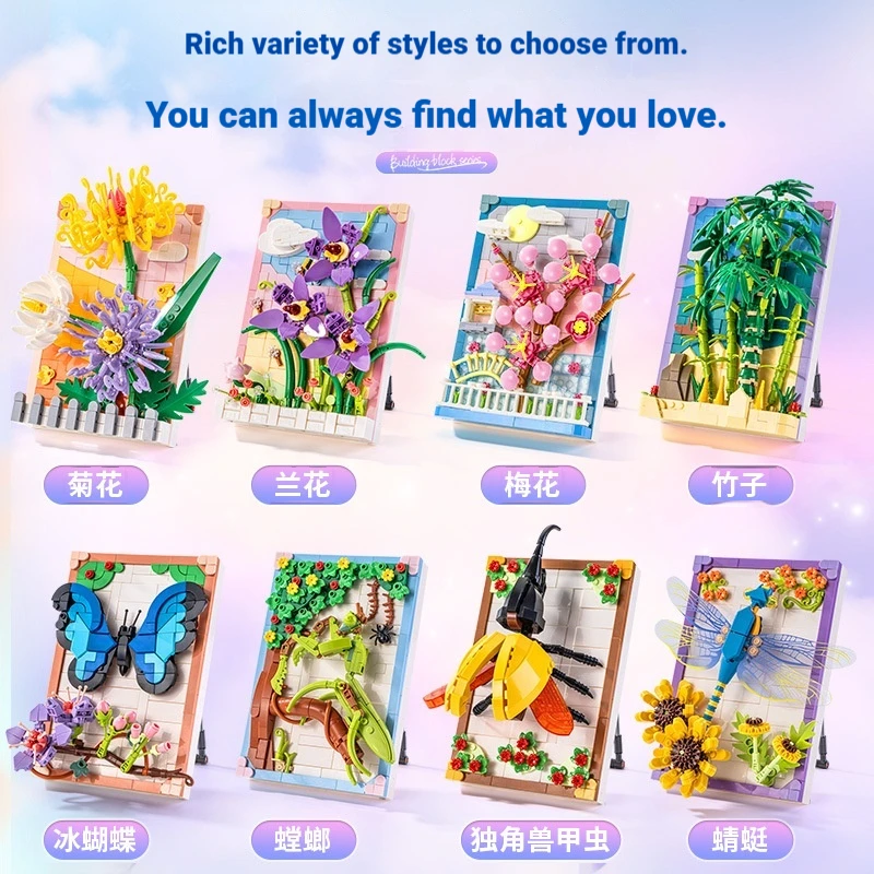 19cm Building Block Flower Ins - đánh giá và giá Home Decor Under 300