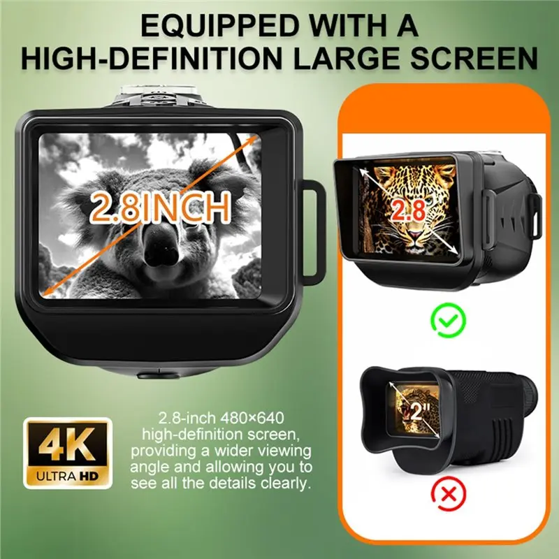 M01K 4K Rechargeable Night Vision Monocular 18X Digital Full Dark 900M Infrared Night Vision Telescope Goggles 2.8