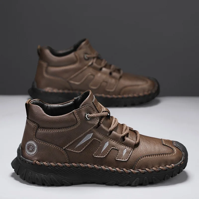 

Мужские повседневные туфли ручной работы для весны и осени, спортивная обувь большого размера для активного отдыха, новые стильные универсальные дышащие кроссовки для хайкинга и бега