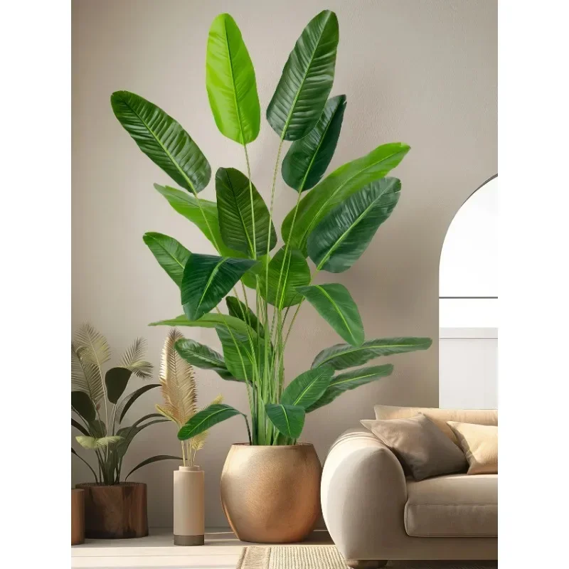 Large-scale simulated traveler banana bird of paradise indoor fake tree landscaping decoration bionic green plant floor-to-ceili