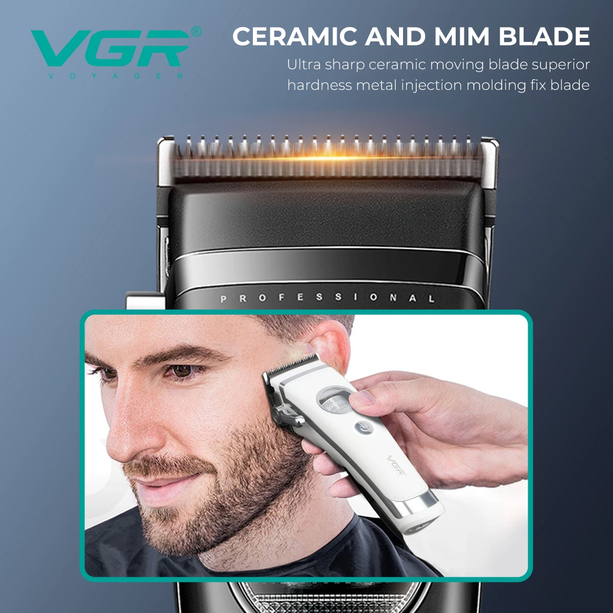 VGR Trimmer Professional Hair Clippers Rechargeable Trimmer Electric Hair Clippers Adjustable Hair Clipper Trimmer for Men V-880 view 2