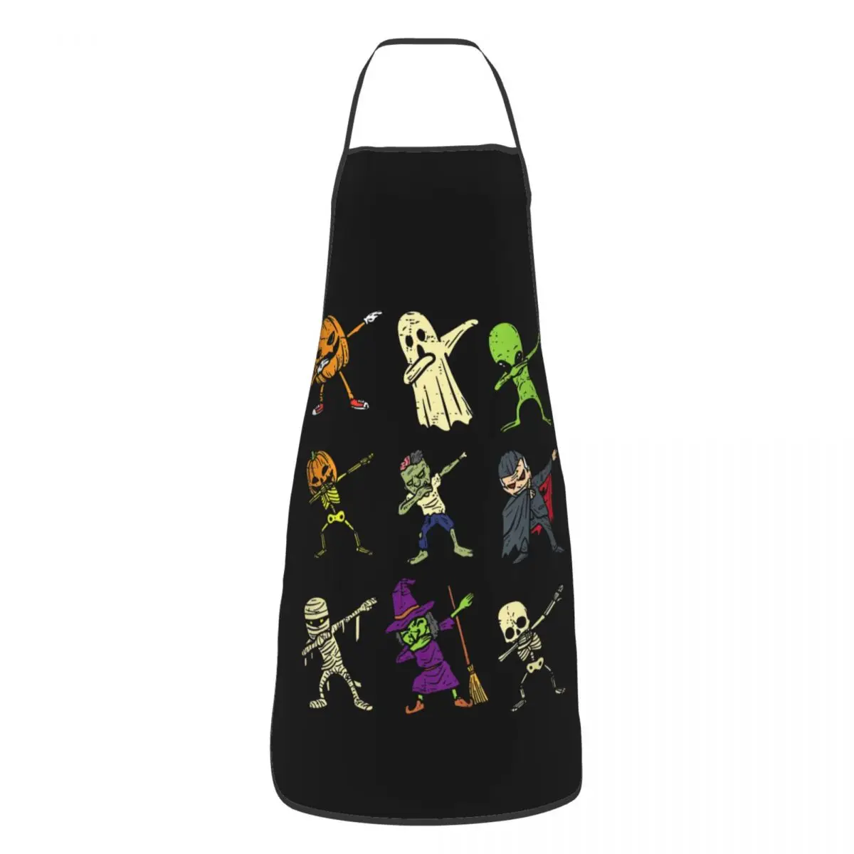 Custom Funny Pumpkin Skeleton Ghost Alien Zombie Bib Apron Unisex Chef Halloween Tablier Cuisine for Cooking Baking Gardening