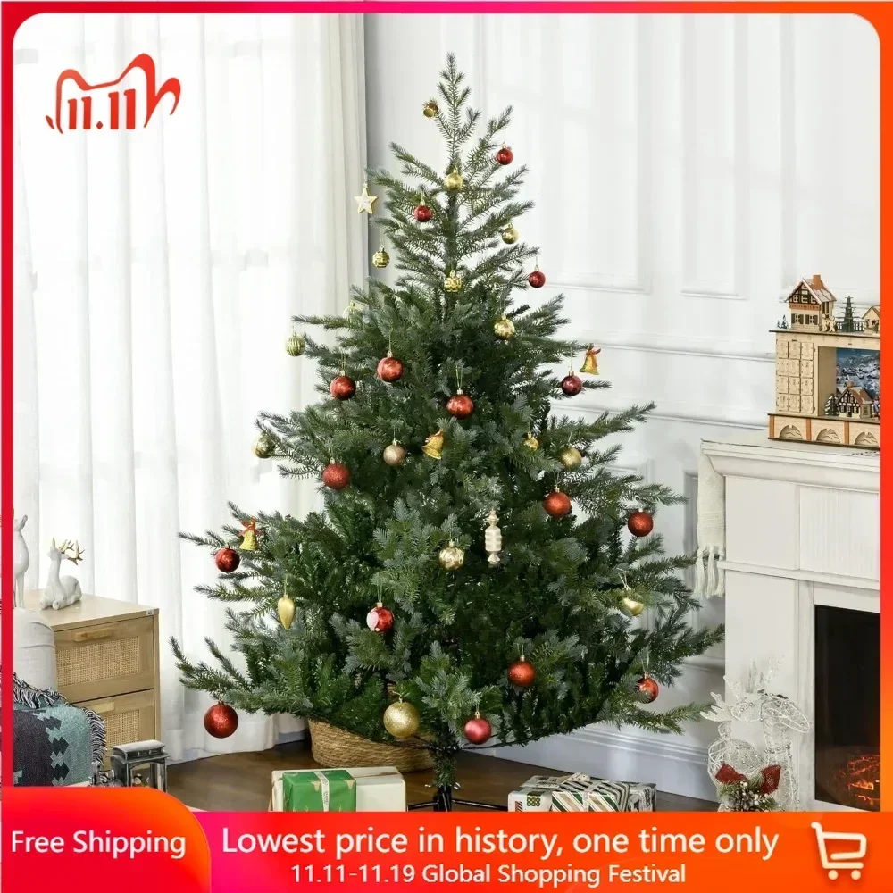 Christmas Tree Artificial, 6ftHoliday Xmas Tree for Home, Office, Easy Assembly, Metal Hinges & Foldadble Base,Christmas Trees