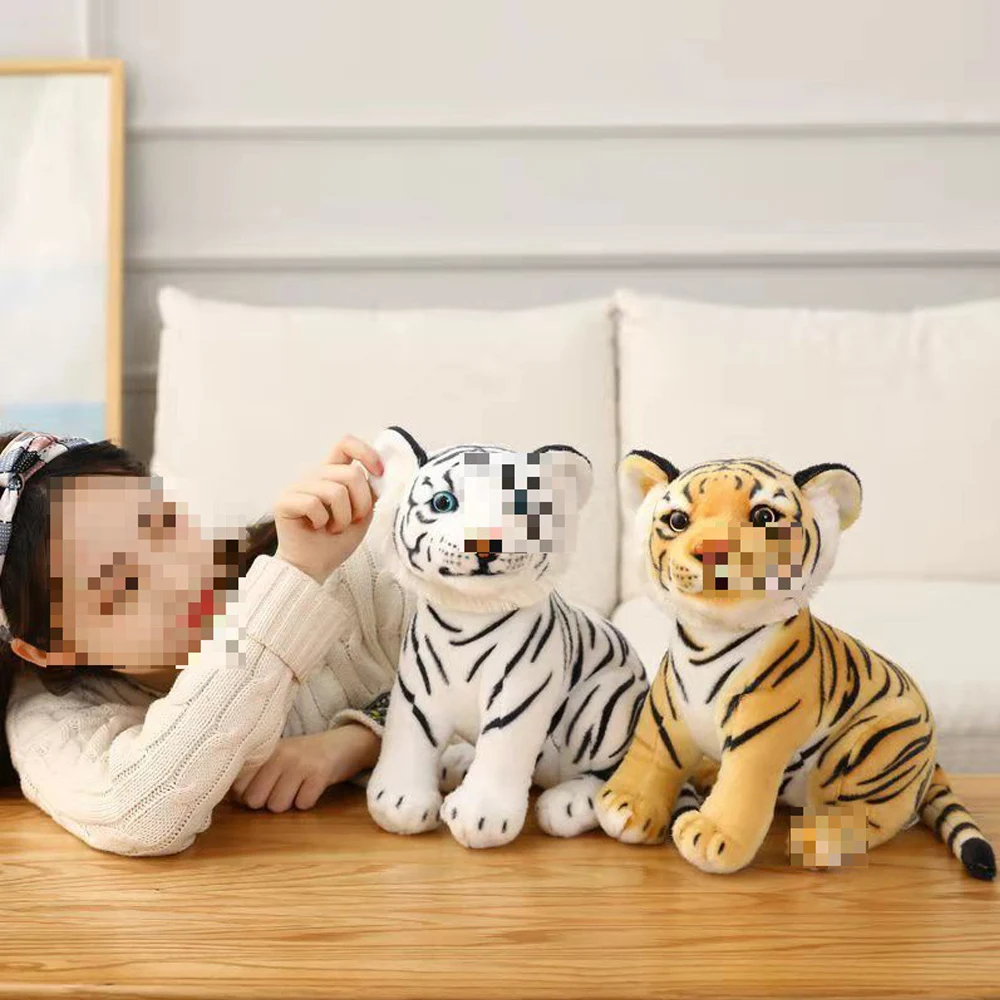 2023NewSimulation 아기 호랑이 플러시 장난감 어린이를위한 부드러운 야생 동물 숲 베개 인형 생일 선물