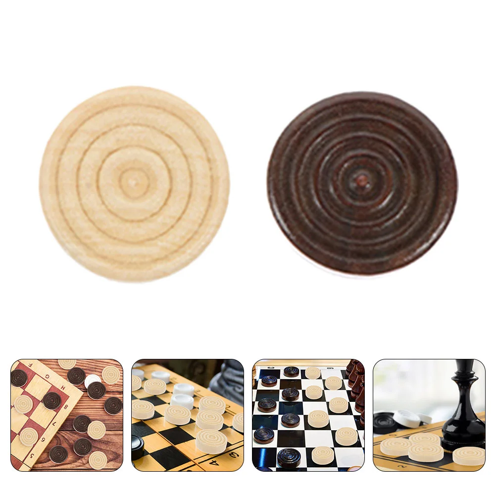 72 Pcs Checkers Accessories Wooden Replacement Chessboard Backgammon Game Accessory For