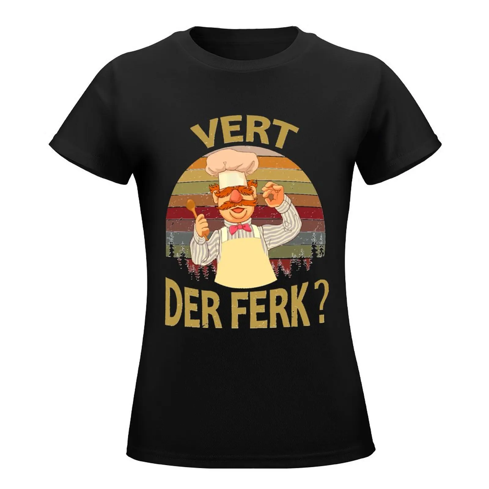 Swedish chef vert der ferk retro T-Shirt Aesthetic clothing Blouse oversized Women clothing