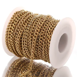 1 Meter Stainless Steel Cuban Chains Bulk for DIY Jewelry Making Crafts Bracelet Accessories Handmade Hip Hop Necklace Findings