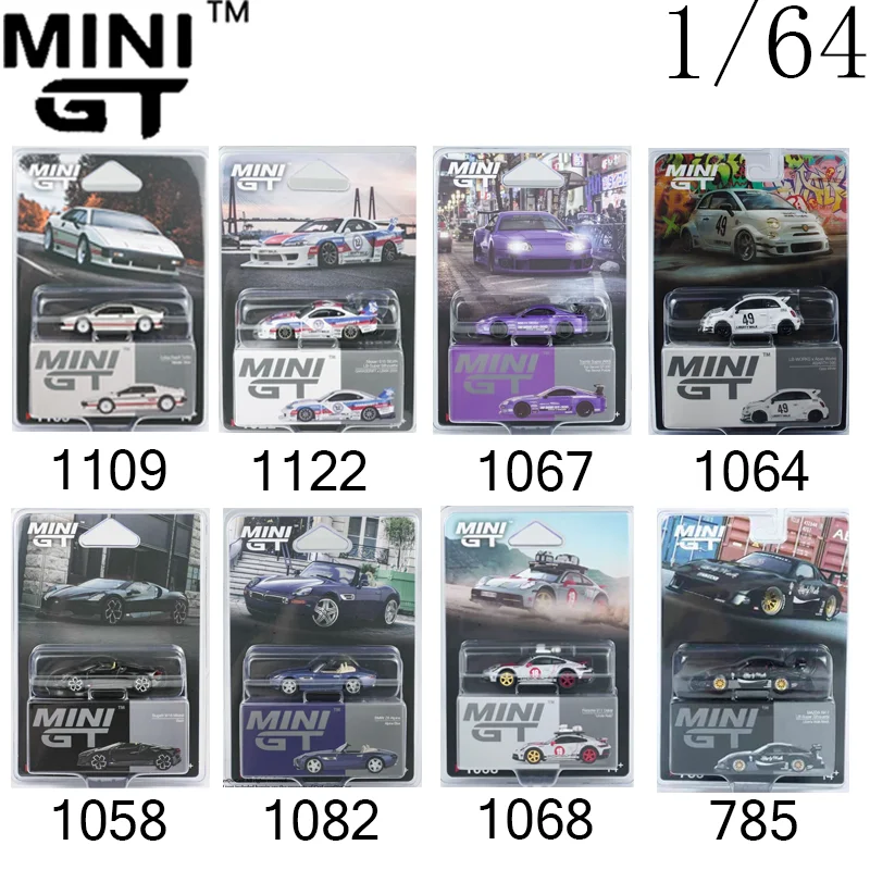 

MINI GT 1/64 Blister Packaging Collection Lotus Esprit Bugatti W16 BMW Z8 Toyota LB-WORKS Alloy Car Model Gift Toy
