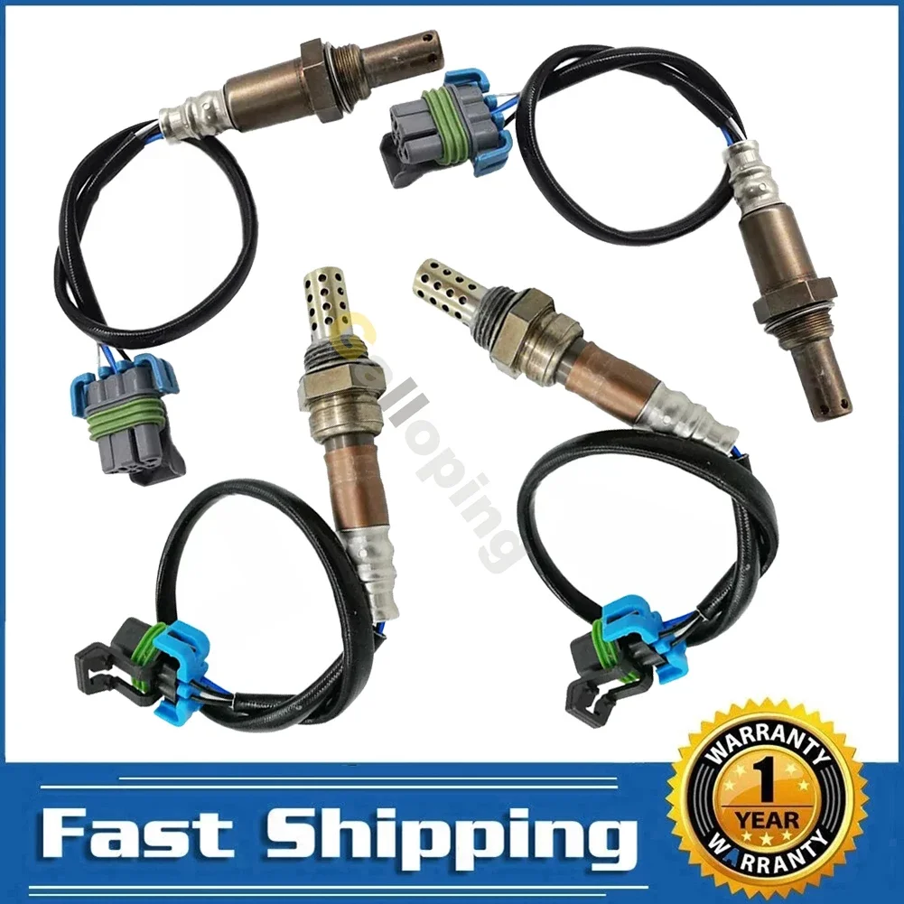 

4X Oxygen O2 Sensor 1 & 2 For 2013 2014 Chevrolet Express 1500 5.3L GMC Savana 2500 4.8L V8 4 Wires Upstream Downstream 12599204