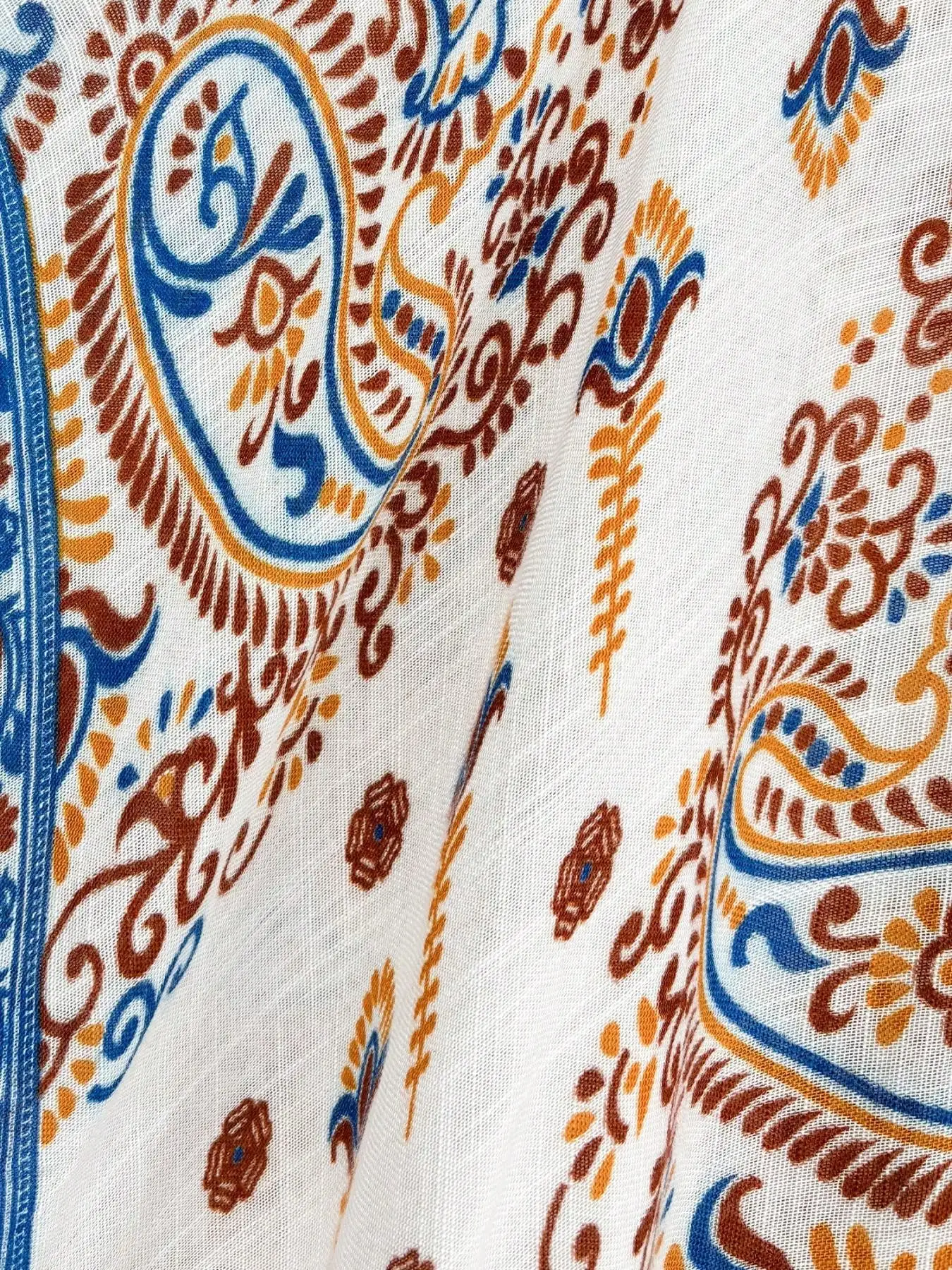 

Womens Paisley Print Kimono Cover Up With Batwing Sleeves Beach Summer