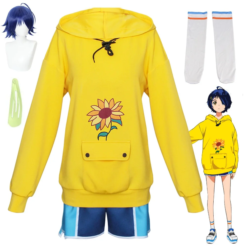 

Anime Wonder Egg Priority Ohto Ai Cosplay Costume Wig Spring Summer Sportswear Men Women Hoodie Pullover Shorts Outfit Halloween