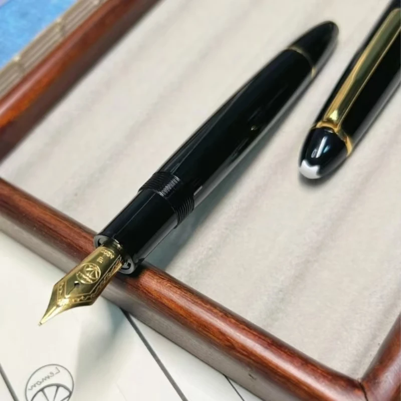 Lenmon M6 Caneta-tinteiro, Acrílico LongKnife, EFFM Nib Ink Pen, Material de escritório, Luxo Escrita Presente, Novo, 2022