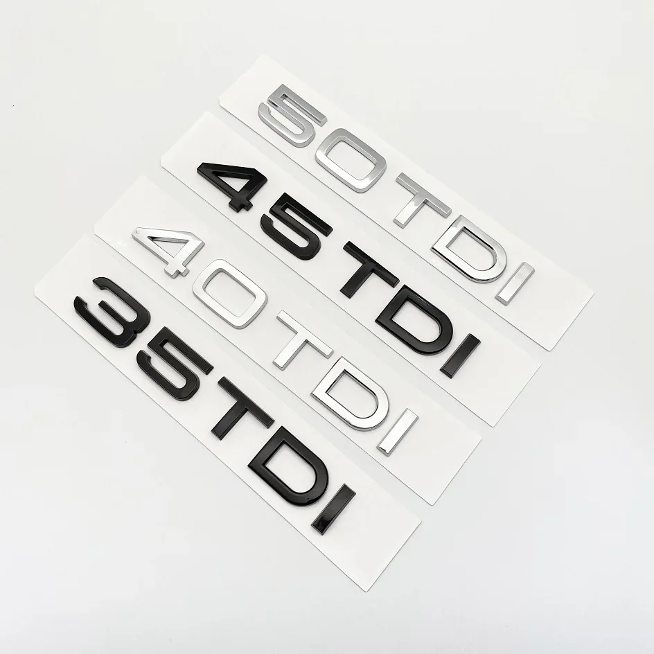 3D ABS Letters 2.0TDI 2.5TDI 3.0TDI 35TDI 40TDI 45TDI 50TDI Emblem for Audi A1 A3 A4 A5 A6 A7 A8 Q2 Q3 Q5 Q7 Car Trunk Sticker