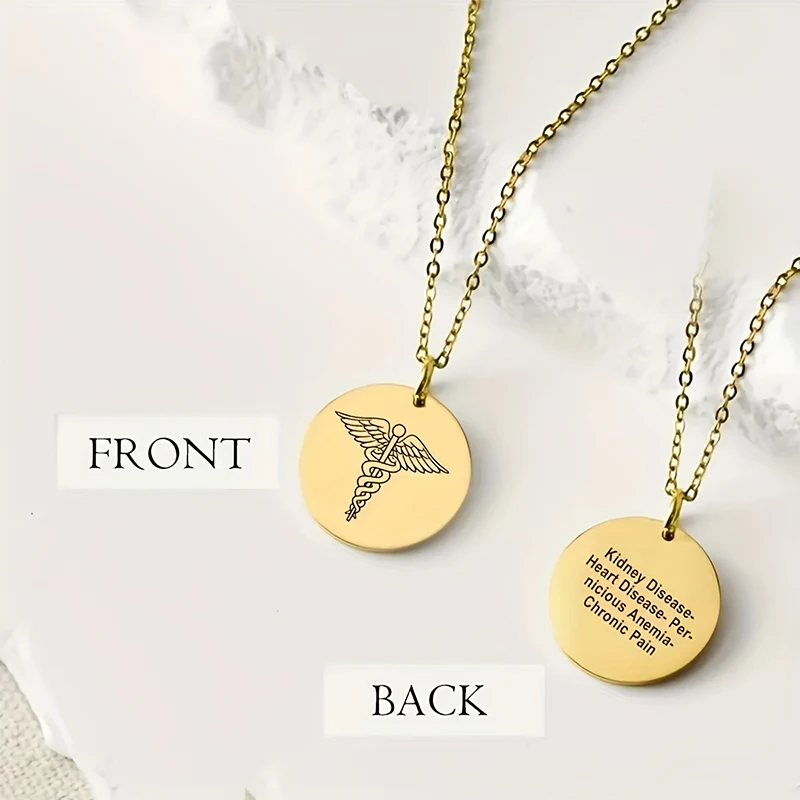 Personlized Customized Photo Necklace Stainless Steel Laser Engraved Pendant With Adjustable Thoughtful Gift For Medical Workers