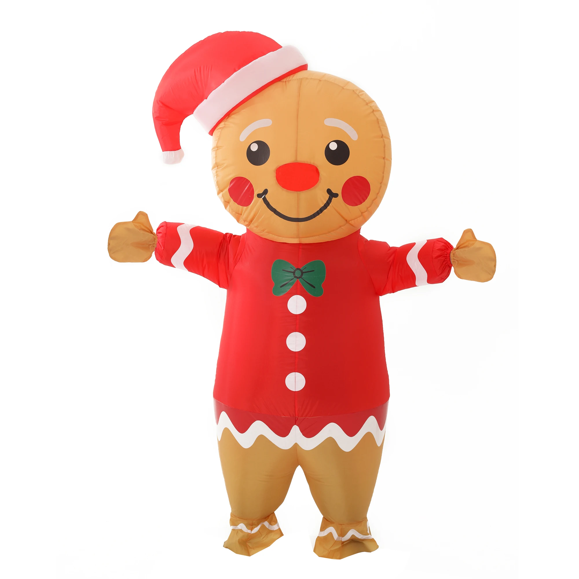 نفخ الزنجبيل رجل زي الكبار تفجير عيد الميلاد مضحك البدلة تأثيري كرنفال لعب الأدوار ملابس الهالوين