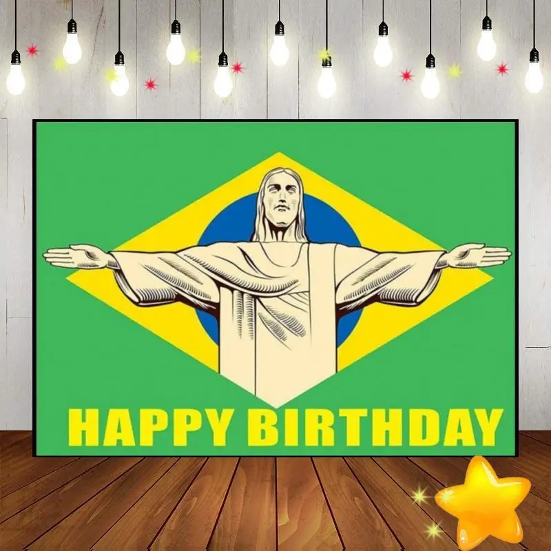 Brazilian Style Background Photography Backdrops Monte Cristo Custom Birthday Backdrop Decoration Photo Samba Party Banner Hot