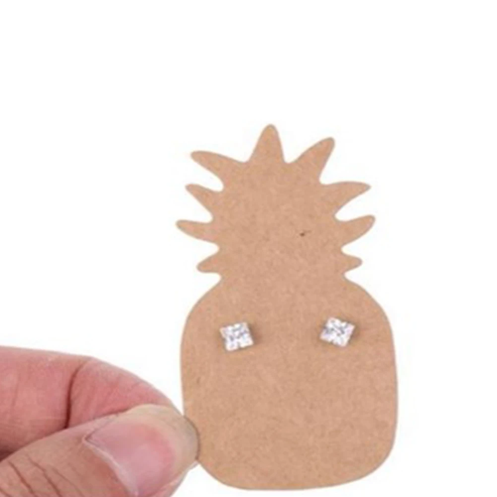 

100 PCS Ornament Paper Card Pineapple Earring Tags Customized Display Cards Kraft