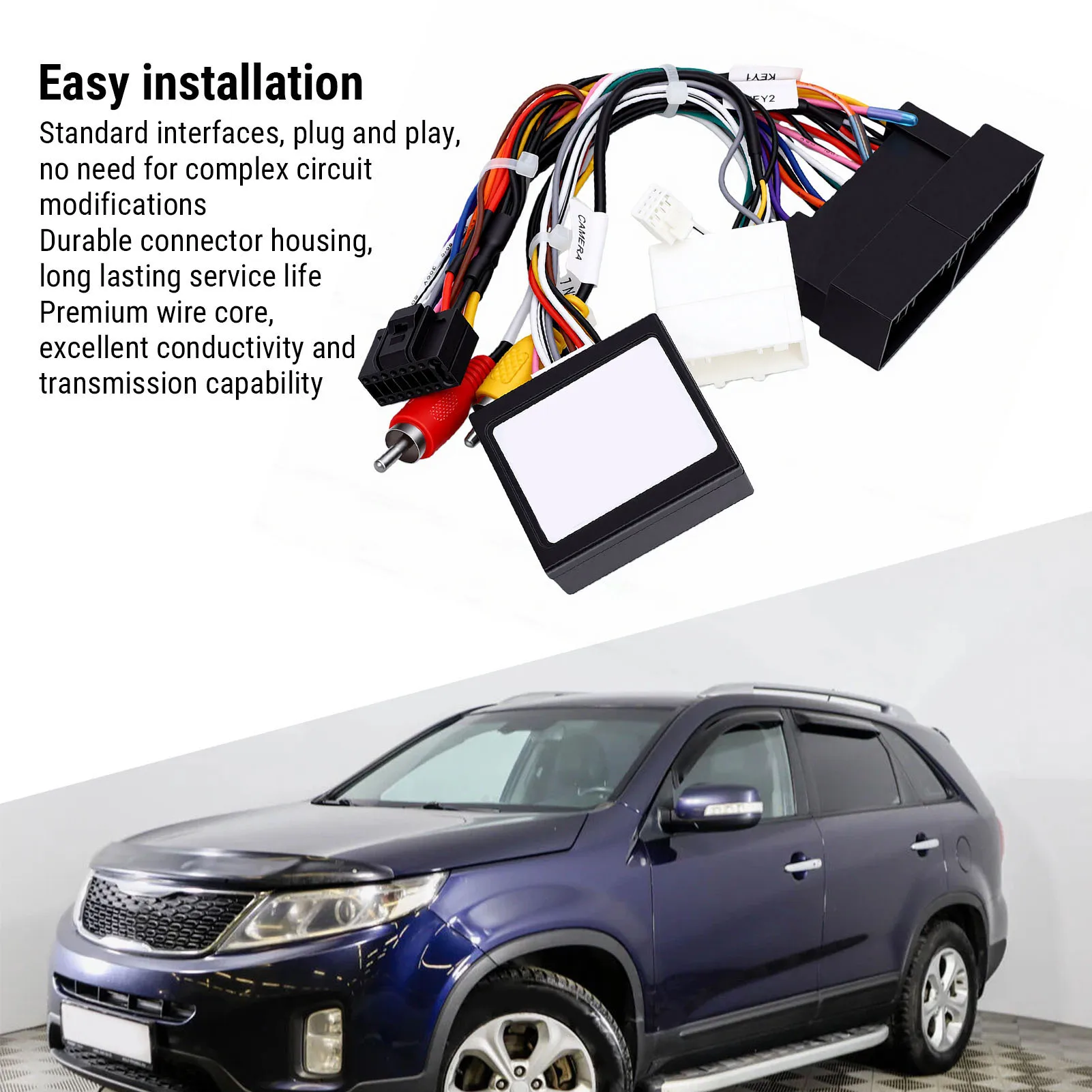 16pin Car Radio Stereo Power Wiring Harness and Canbus Box Replacement for Elantra 2016-2018 Car Stereo Power Retrofit Harness