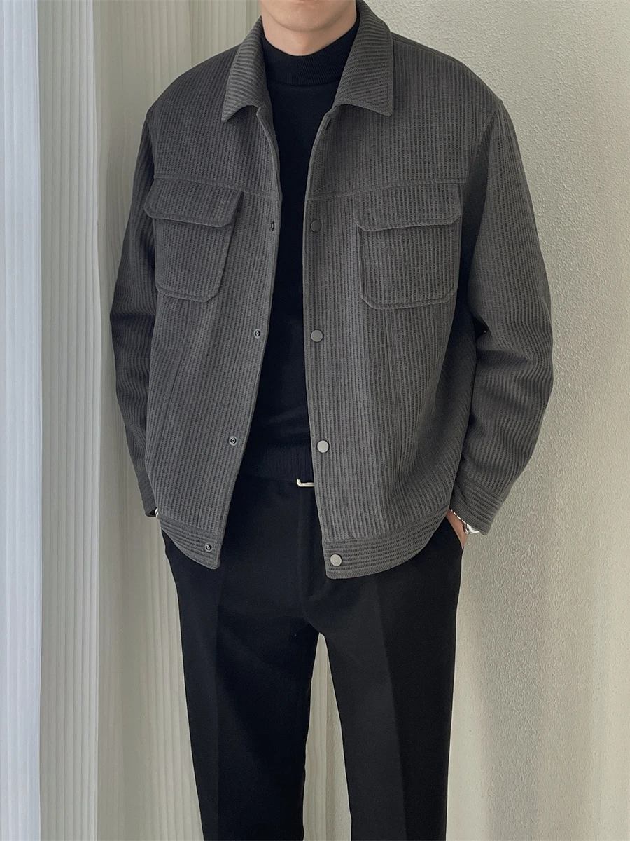 

Мужская вельветовая куртка: повседневная, модная, универсальная, с воротником, для весны и осени, верхняя одежда, рабочая одежда