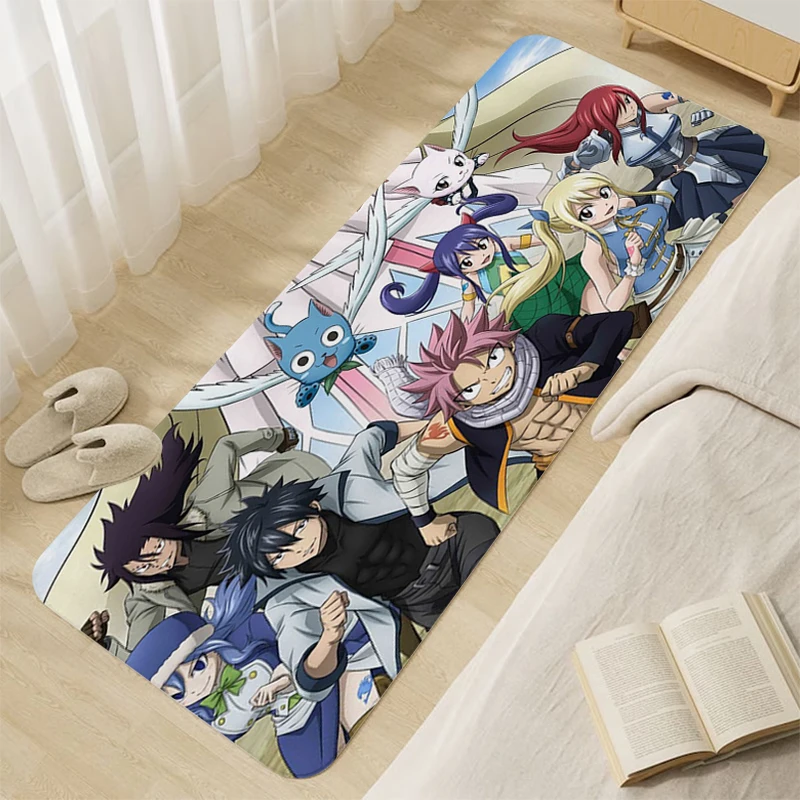 Bedroom Rug Anime Fairy Tail Hallway Porch Foot Mat Non-slip Kitchen Room Floor Carpet Slip-resistant Doormat Entrance Door