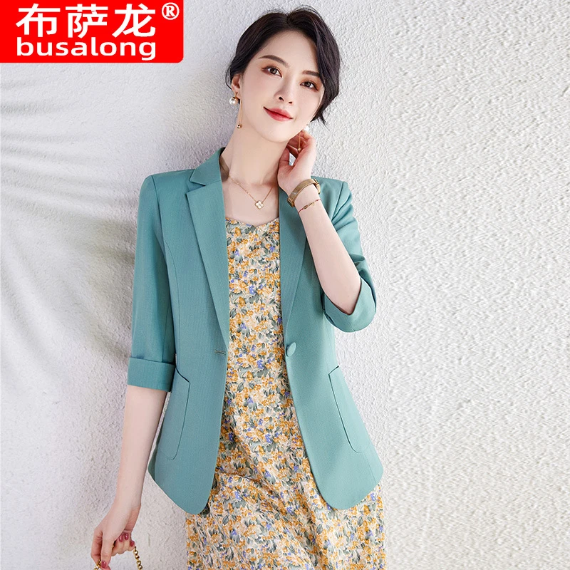 2026New style blazer with a business vibe, women's mid-sleeve professional suit, formal women's jacket, workwear6606