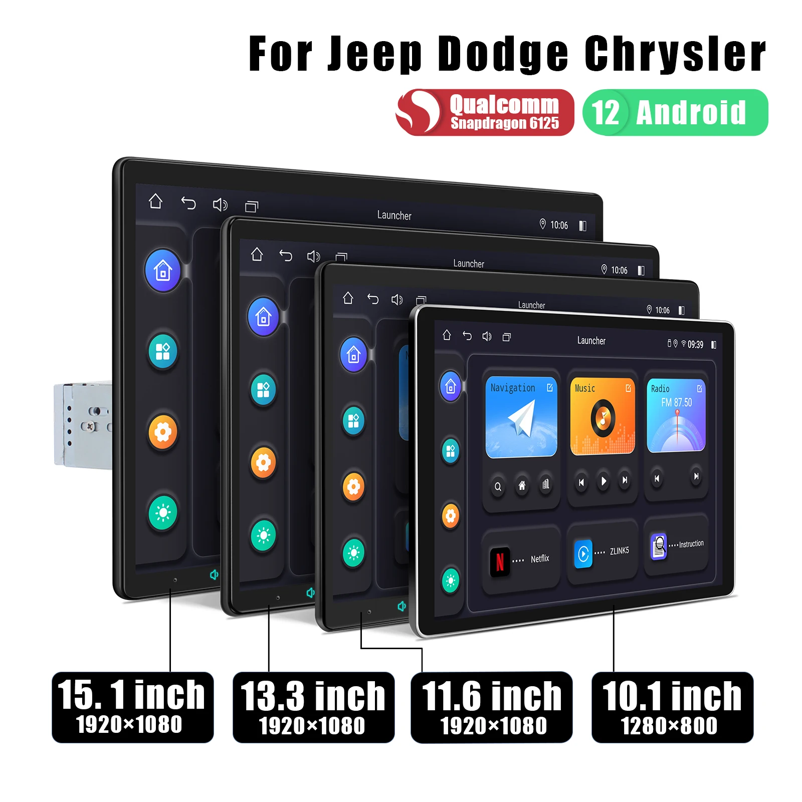 

Joying 15.1" 13.3" 11.6" 10.1" Car Radios Stereo Multimedia Player Head Unit For Jeep Dodge Chrysler With Carplay Android Auto