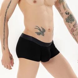 Męskie kąpielówki U wypukłe majtki niezależne z gąbką uwypuklającą bokserki Calzoncillo Hombre nici oddychające bokserki z niskim stanem bielizna