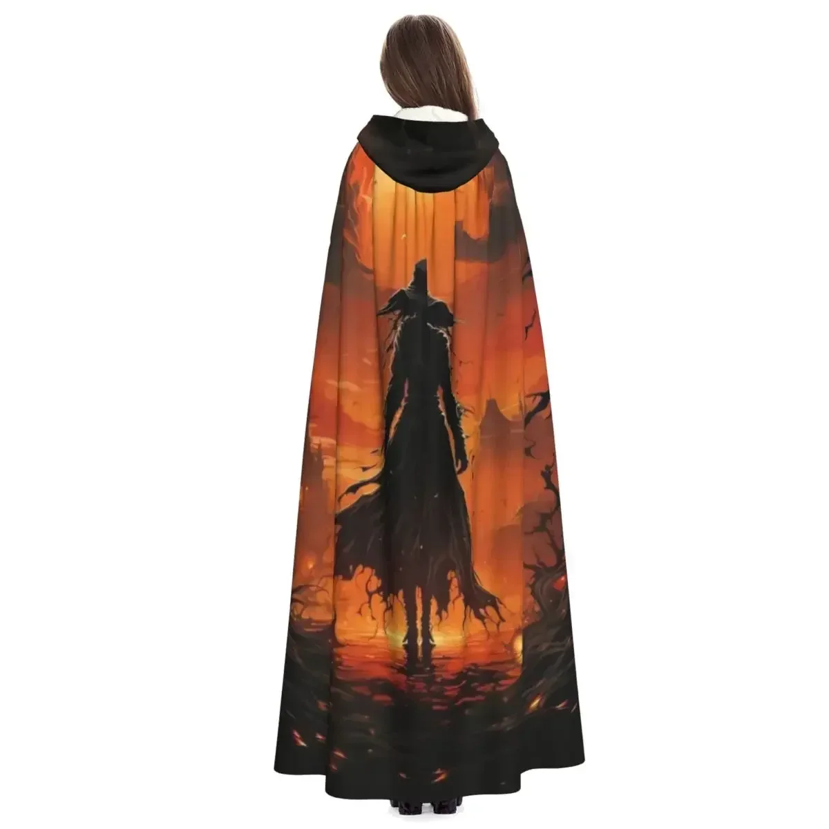 DIY Custom Adult Halloween Hooded Cape Comfortable And Elastic Halloween Role-playing Dance Parties Comic Exhibitions Etc