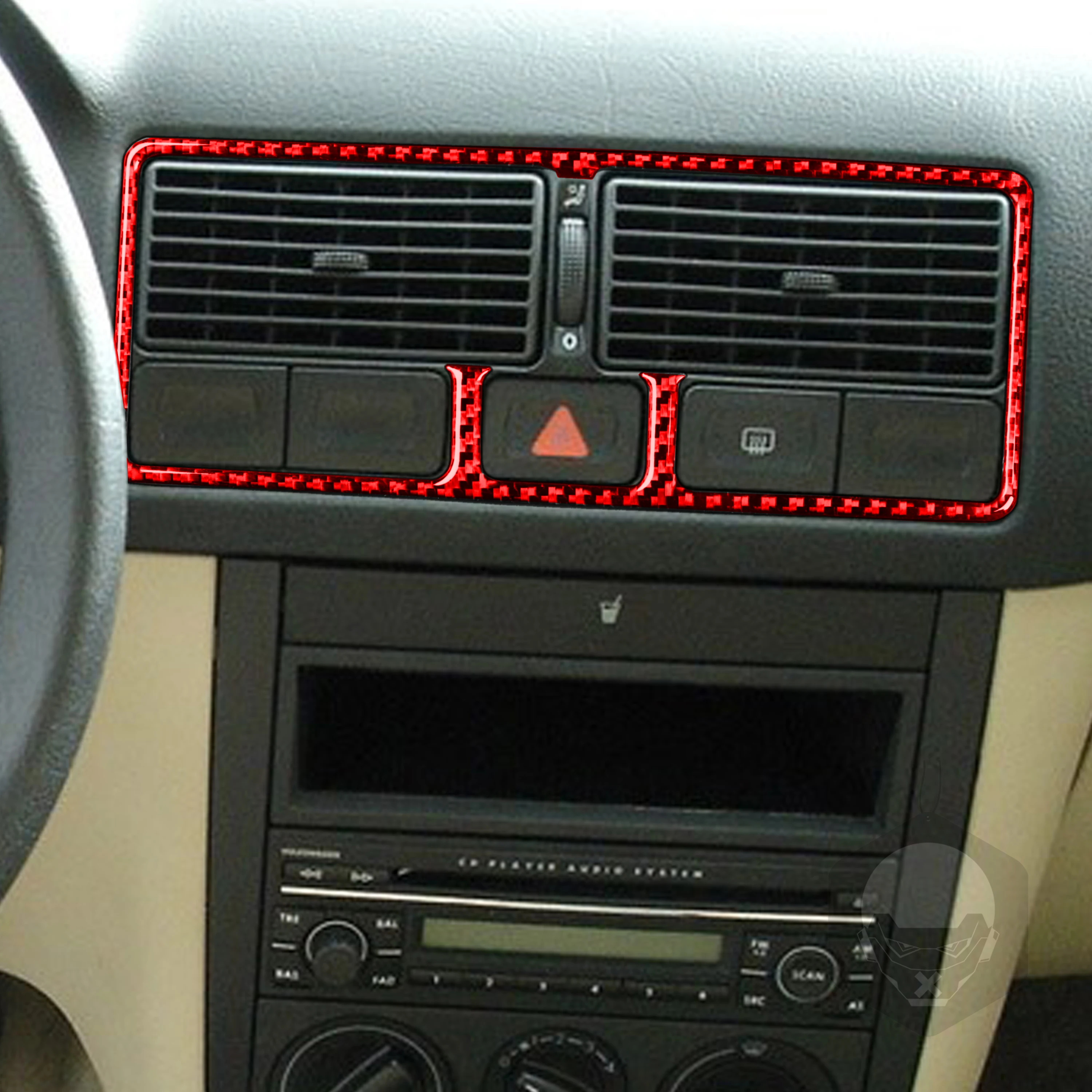 For VW Golf 4 MK4 1999 2000 2001 2002 2003 2004 Center Air Outlet Cover Real Carbon FIber Sticker Vehicle Interior Accessories - view 4