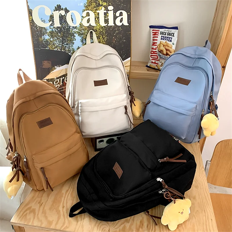 

Campus canvas backpack for women ins style casual simple large capacity schoolbag travel backpack