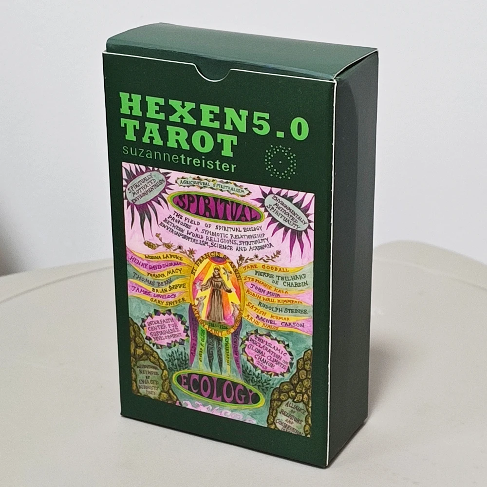 HEXEN 5.0 Baraja de Tarot de 12*7cm, 78 Cartas de Tarot Basadas en Arte Alquímico, Espiritualidad Técnica y Crisis Climáticas, Doble Relieve