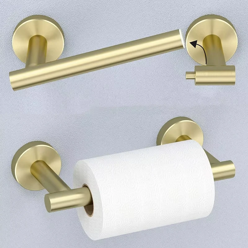 

Stainless Steel Bathroom Toilet Paper Stand Toilet Paper Roll Holder Wall Mounted Golden Tissue Hanger Household Items Hardware