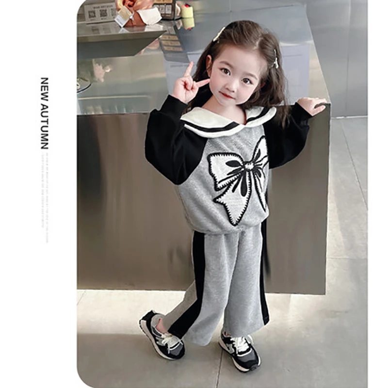 Korean Baby Clothes Suit Spring And Autumn Sweater For Girl+Pants Suit For Girls Lovely Kids Clothes Girl Suit For Girls